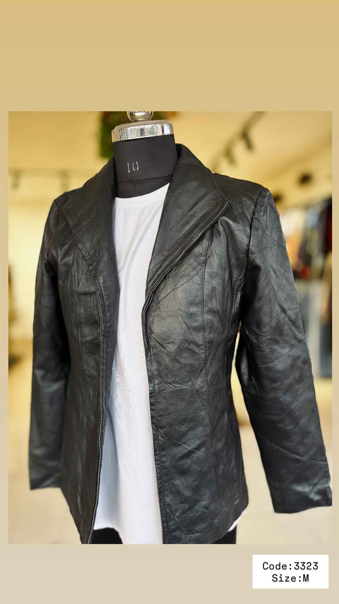 Black Leather Zipper Jacket